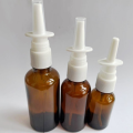 Amber glass bottles with plastic nasal spray bottle