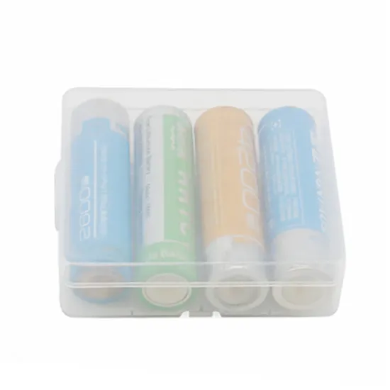 Pack of 4 18650 AA Plastic Battery Box - Transport and Storage Solution for Batteries