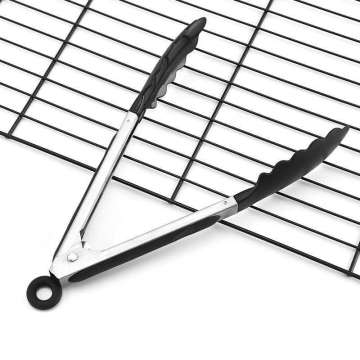 7/9/12/14/16 Inch Stainless Steel Kitchen Tongs with Nylon Tips - Easy to Clean Nonstick Accessories