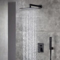 Concealed wall mounted 2 functions hand shower including black bath faucet bathroom showers head set