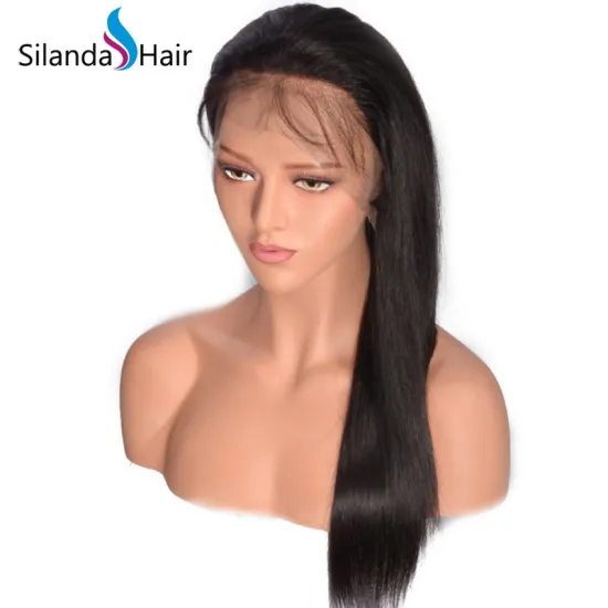 Silky Straight #1B Lace Front Wigs Brazilian Remy Human Hair Wig