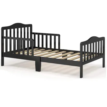Children's Classic Bedroom Furniture: Discover the Perfect Canton Toddler Bed with Safety Guardrail for Your Kids