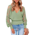 Women's Lace Patchwork Backless Sweater Tops