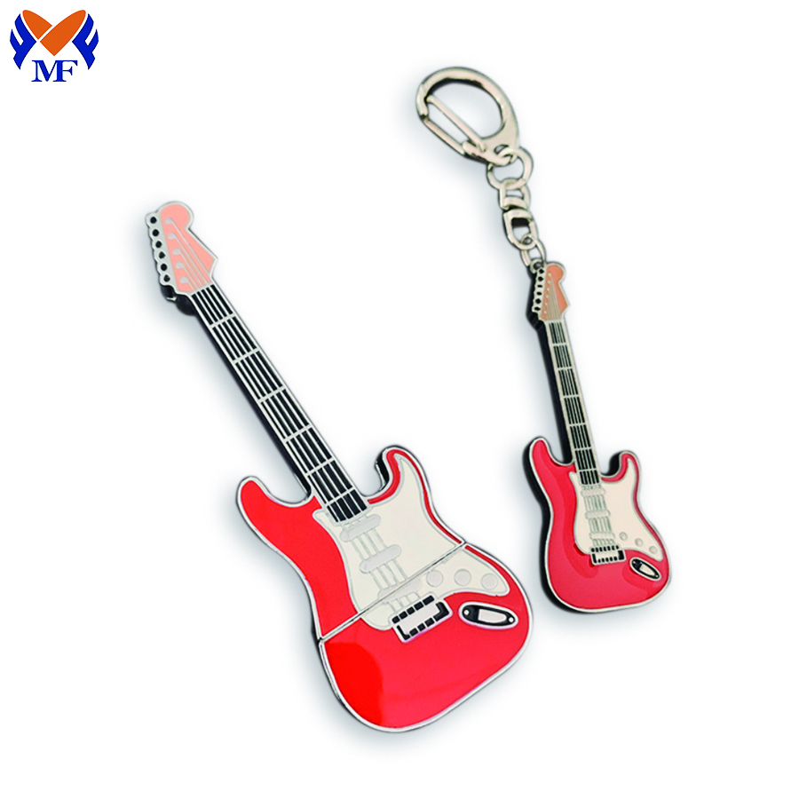 Porte-clés de guitare personnalisé en métal cadeau souvenir