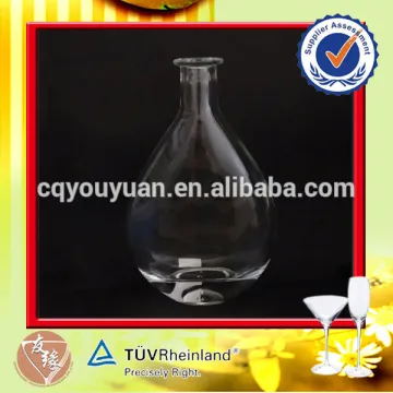 Shaped large 750ml fancy glass liquor bottle