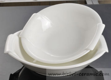Hurtownia 17 -calowa Wysokiej jakości duża, spersonalizowana konstrukcja w kształcie okrągłego Cermaic Porcelna owocowy makaron makaronowy miski zupa