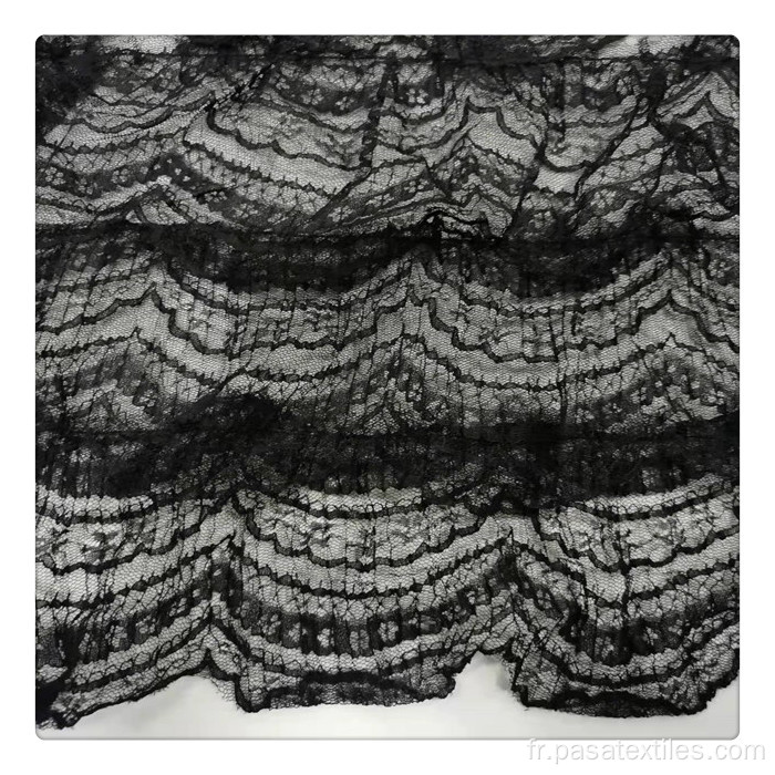 Fantaisie Tissu Black Broderie Robe à volants Making Tissu en dentelle Tissu de dentelle pour robes de mariée