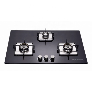 Jualan Langsung Kilang: Built-In 3 Burner Gas Hob dengan Tempered Glass Cooktop