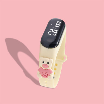 Wholesale Silicone LED Smart Digital Watches for Children with Cartoon Reminders