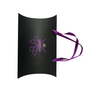 Matte Black Purple Ribbon Pillow Paper Box
