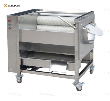 Automatic Stainless Steel Carrot Potato Brush Washing Peeling Machine