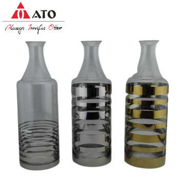 Clear Decanter con calcomanía de oro y plata hervidor de calcomanías