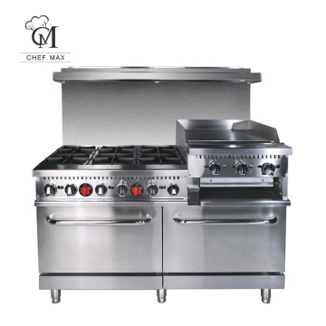 Chefmax OEM ODM Commercial Custom ETL Griddle USA 4 Burner Gas Cooker with Oven