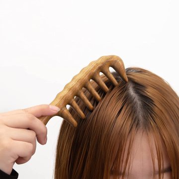 Custom LOGO Meridian Massage Hair Comb for Scalp Massage with Wide Teeth