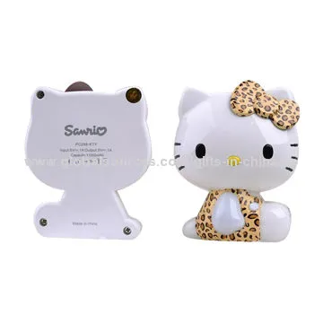 11,000mAh USB Portable Battery Pack Power Bank Hello Kitty 3D Cartoon Design for iPhone and Samsung