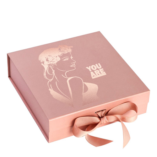 Luxury Magnetic Cardboard Paper Folding Boxes With Ribbon