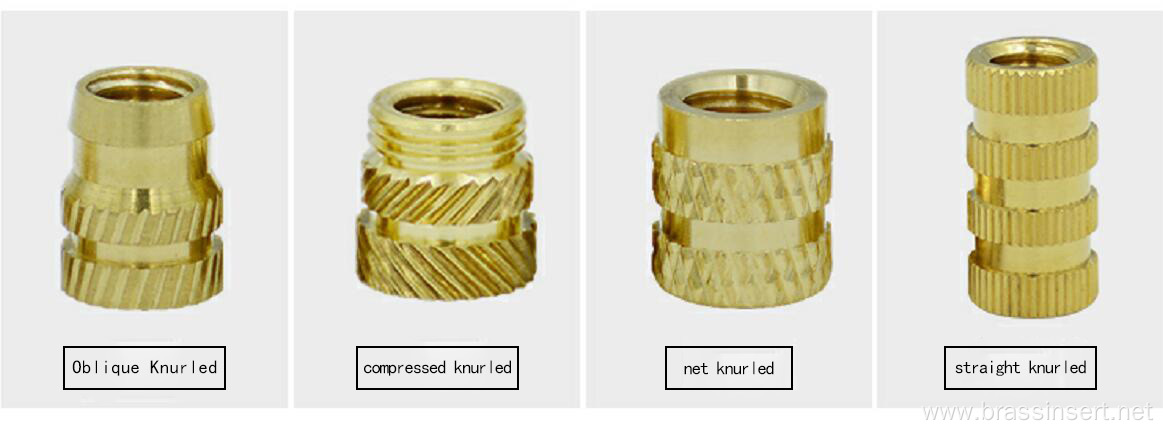 Female Brass Threaded Knurled Insert Embedment Nuts