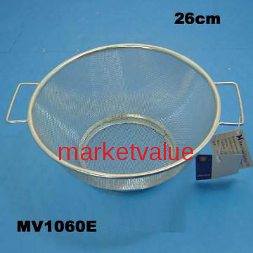 26CM STAINLESS STEEL NET BASKET WITH HANDLE TAG CARD