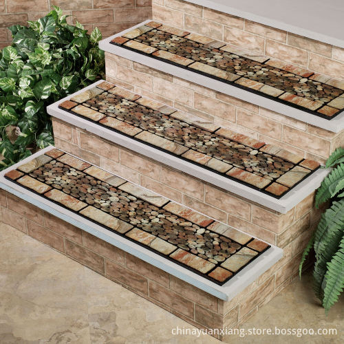 Anti-Slip Patio Stone and Stair Treads: Recycled Rubber Crumb Flocked Mats for Outdoor Safety