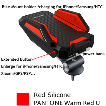 Bicycle Handlebar Phone Holder with External Portable Power Bank for Bicycle / Motorcycle Mount Universal