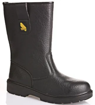 PU injection black embossed high-tops safety boot