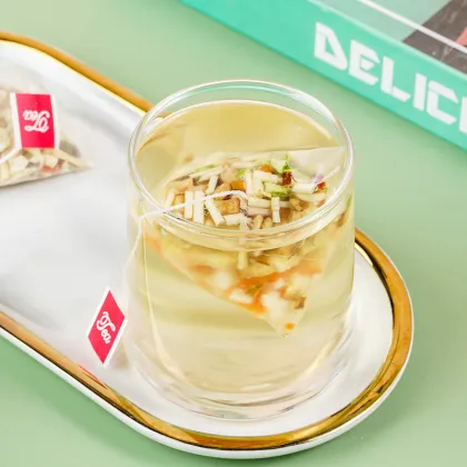 Mao Gen Bamboo Sugar Cane and Snow Pear Tea - Healthy Instant Bag Tea for Adults