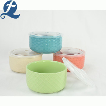 Hot sale emboss custom storage bowl with lid