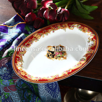 14 Inches Luxury Fine Bone China Oval Dinner Plate of Dream Wedding