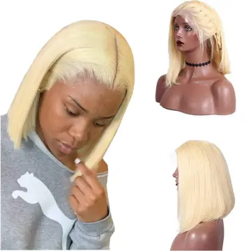High Quality Blonde Human Hair Wig Bob T style 4*4 13*4 Transparent Wigs Human Hair Lace Front Blonde Bob Wig
