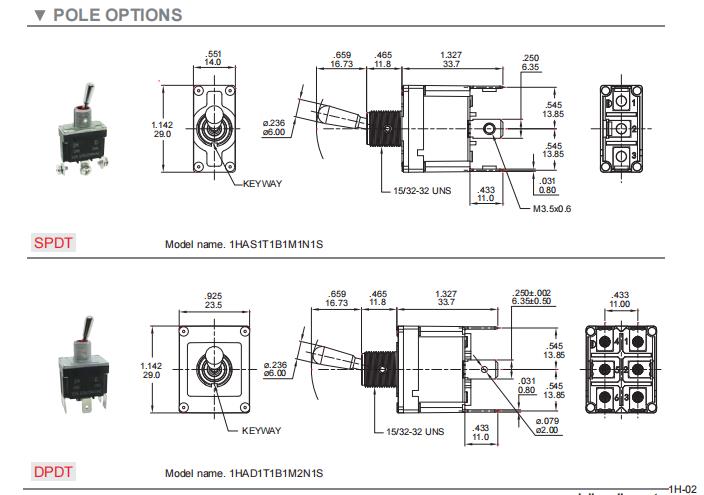 1H high current sealed toggle switch 4