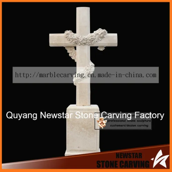 White Crossing Carving Tombstone Ts007