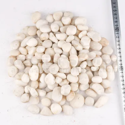 Natural Polished White River Rock Cobbles & Pebbles for Garden Landscaping