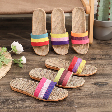 Summer New Linen Slippers: Thick Sole, Breathable, and Non-Slip for Men and Women