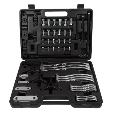 CR-V Steel Gear Puller Set - 24 Pieces, Multiple Sizes, Reversible Jaws for Gear Bearing Removal