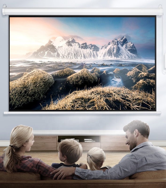 Hanging cinema projector motorized remote control screen
