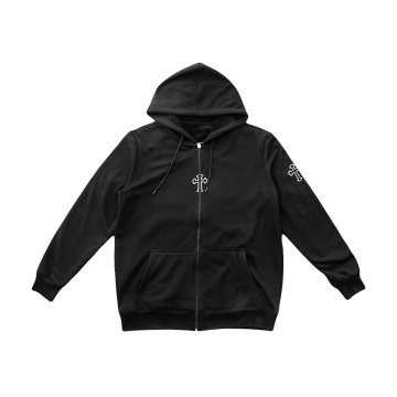 Patched Oversized Full Zip Up Hoodies