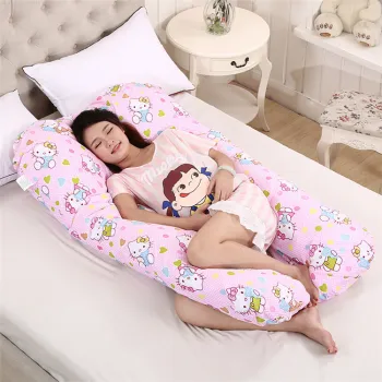 U-Shaped Total Character Organic Pillow: 160x50cm Maternity Body Pillow with Zipper