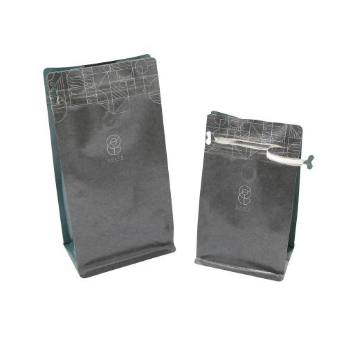 Trykt Kraft Coffee Pouch Flat Bottom Bag Food