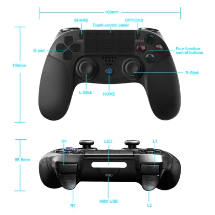 Bluetooth PS4 Controller Gamepad Joystick