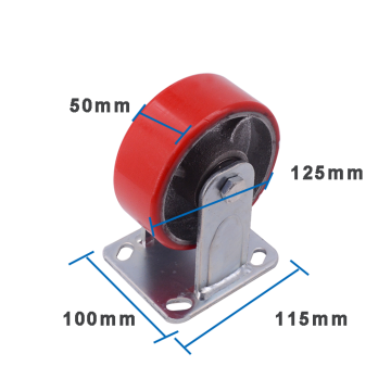 Rueda de PU Caster de núcleo de hierro de servicio pesado 5 pulgadas 290 kg