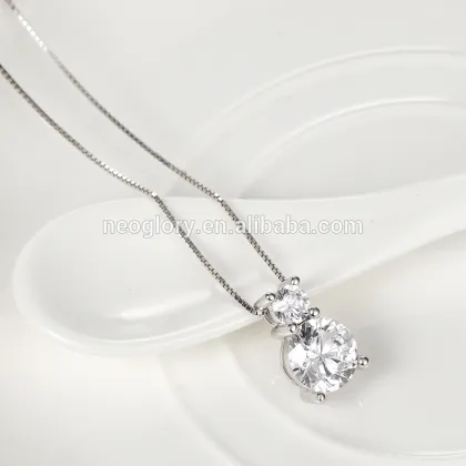2017 New Design Rhodium Plating Sterling Silver Pendant Necklace Made With Swarovski Elements