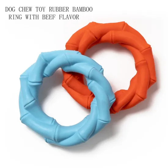 Durable Bamboo Ring Dog Chew Toy with Beef Flavor