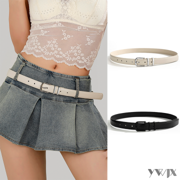 Elegant Double-Buckle Simple Belt for Women