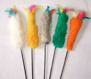 Whosale Rabbit hair color mouse cat bar Teaser Toy Rod cat rabbit toys scratching toys 50pcs/lot Size:55cm