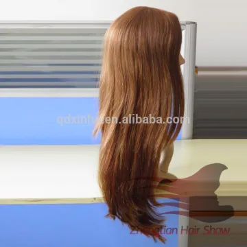 brown color 26 inch long mongolain hair high quality hair jewish kosher wigs