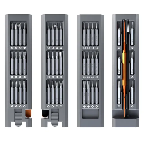 44-Piece All-In-One Multi-Function Repair Tool Kit: Comprehensive Electronics Screwdriver Set with Precision Magnetic Bits