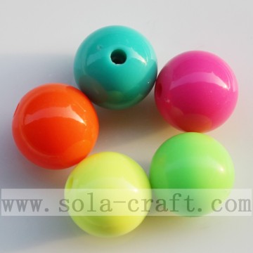 Multi Fluorescent Solid Opaque Jewelry Acrylic Bead