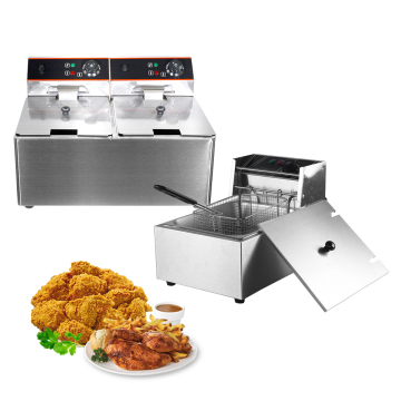 Commercial 8L Electric Deep Fryer - Stainless Steel Single/Dual Basket CE 110V/220V