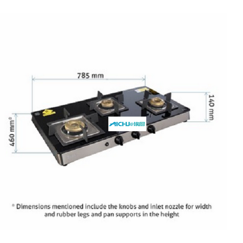 Glen 3 Burners Glass Gas Stove