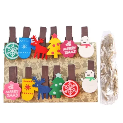 Christmas Snow Milu Wood Clip Gift